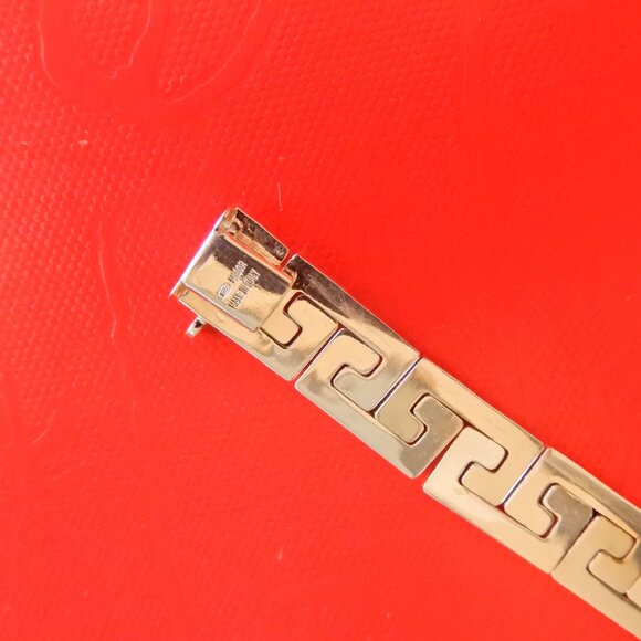Mint Vtg.Millor Italy 925 Sterling Silver 23.06g Greek Key Bracelet Unisex - Picture 13 of 15